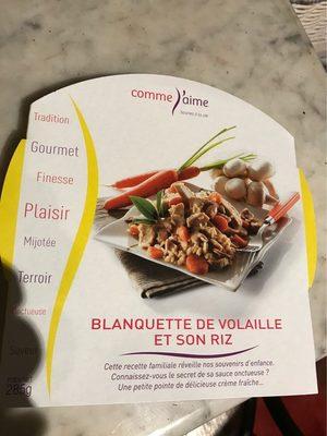 Blanquette De Volaille Et Son Riz