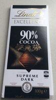 Lindt Excellence Supreme Dark Chocolate 90% Cocoa Report Card
