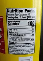 Coffee Syrup Nutrition Label