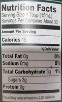 Balsamic Vinegar Of Modena Nutrition Label
