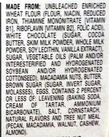 Tahoe White Chocolate Macadamia Ingredients