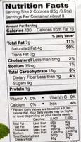 Pepperidge Farm Cookies Mint Nutrition Label