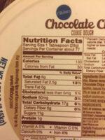 Pillsbury Chocolate Chip Cookie Dough Nutrition Label