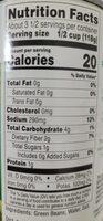French Style Green Beans Nutrition Label