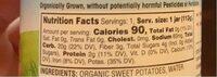 Organic Baby Food Nutrition Label