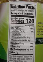 Canola Oil Nutrition Label