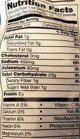 Tiny Twists Nutrition Label