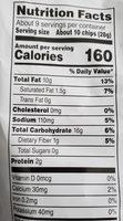 Fritos Scoops Nutrition Label