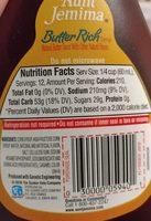 Aunt Jemima Butter Rich Syrup Ingredients