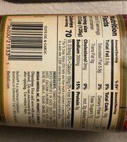 Olive Oil & Garlic Sauce Nutrition Label