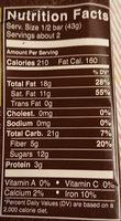 Bold + Silky Dark Chocolate Nutrition Label