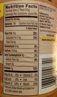 Natural Creamy Peanut Butter Nutrition Label