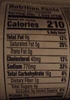Ham & White Cheddar Cheese Wrapped In A Flatbread Nutrition Label