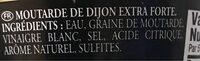 Moutarde De Dijon (extra Forte) Ingredients