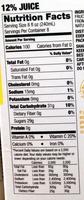 Sunny D, Chillers, Citrus Punch, Lemonade Nutrition Label