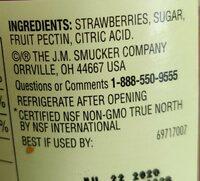 Smucker& Natural Strawberry Preserves Ingredients