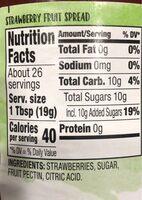 Smucker& Natural Strawberry Preserves Nutrition Label
