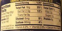 100% Natural Crunchy Peanut Butter Nutrition Label