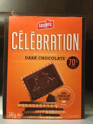 Leclerc Celebration Biscuits Au Beurre Chocolat Noir 70% Cacao 240 G