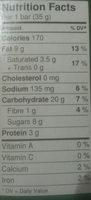 Barres Tendres Nutrition Label