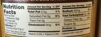 Deli Mustard Nutrition Label