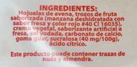 AVENA INSTANTANEA DE FRUTAS SIN AZUCAR Ingredients