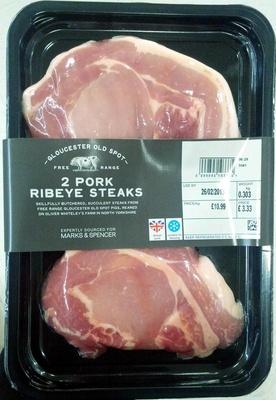 2 Pork Ribeye Steaks