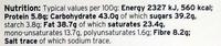 Cook's Belgian Dark Chocolate 60% Cocoa Solids Nutrition Label