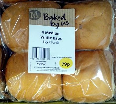 4 Medium White Baps