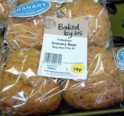 4 Medium Granary Baps