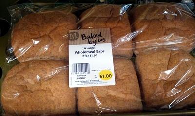 6 Large Wholemeals Baps
