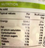 Eastman's Coleslaw Nutrition Label
