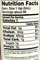 Worcestershire Sauce Nutrition Label