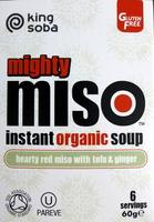 Mighty Miso Instant Organic Soup - Hearty Red Miso With Tofu & Ginger Report Card