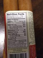 Vegetarian Frankfurters Nutrition Label