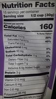 Coconut Clusters Nutrition Label