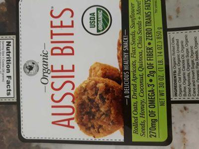 Aussie Bites, Rolled Oats, Dried Apricots, Flax Seeds, Sunflower Seeds, Honey, Coconut, Quinoa, Chia Seeds + More!