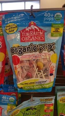 Organic Pops, Pomegranate Pucker, Wet-Face Watermelon, Strawberry Smash, Googly Grape, Very Very Cherry, Perfectly Peach, Razzmatazz Berry, Mango Tango