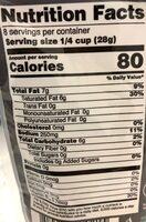 Cheddar Shreds Nutrition Label