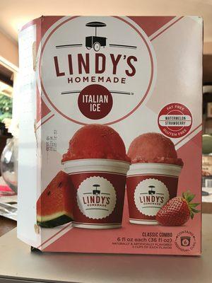 Lindy's, Homemade, Premium Italian Ice, Strawberry & Watermelon