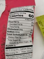 Organic Beet Chips Nutrition Label