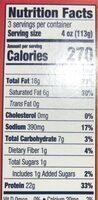 Ozo Plant Based Ground Nutrition Label