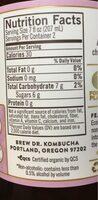 Kombucha Nutrition Label