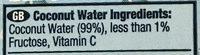 Pure Coconut Water Ingredients