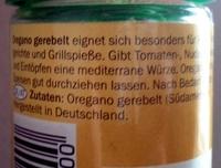 Kania Oregano Gerebelt Ingredients