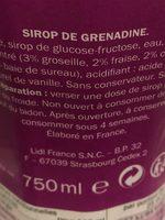 Sirop De Grenadine Ingredients
