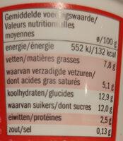 Yogurt Cremoso Nutrition Label