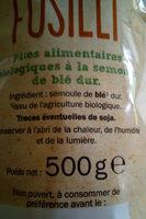 Fusilli Bio Lidl Ingredients