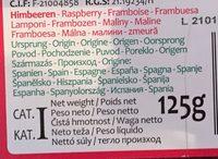 Framboises Ingredients