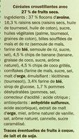 Muesli Croustillant Aux Fruits Ingredients